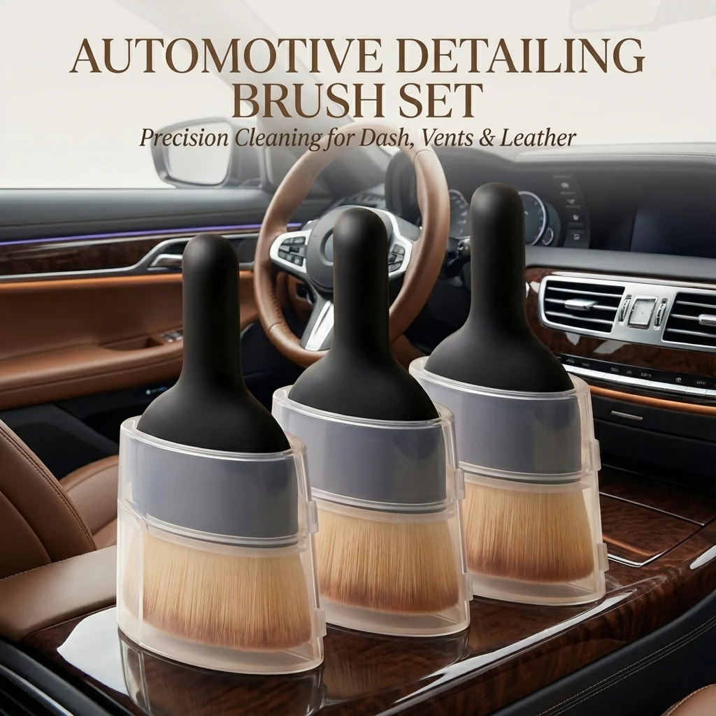 Car Interior Cleaning Brush with Protective Cover - Image 3