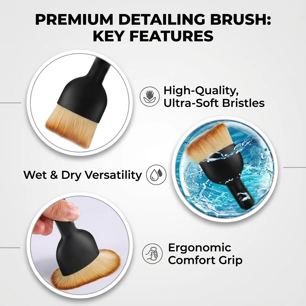Car Interior Cleaning Brush with Protective Cover - Image 5
