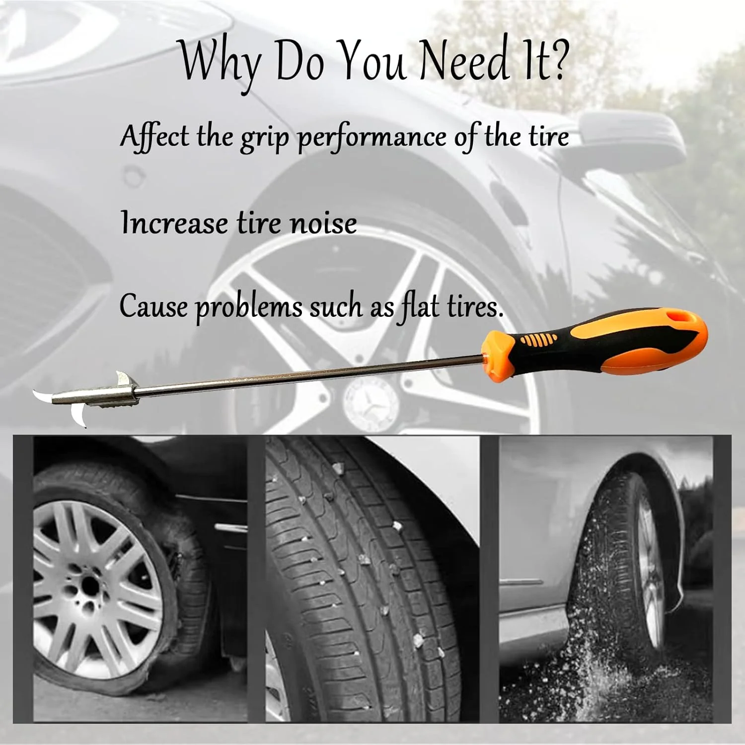 Multifunctional Stainless Steel Tire Stone Removal & Wheel Cleaning Tool - Image 5