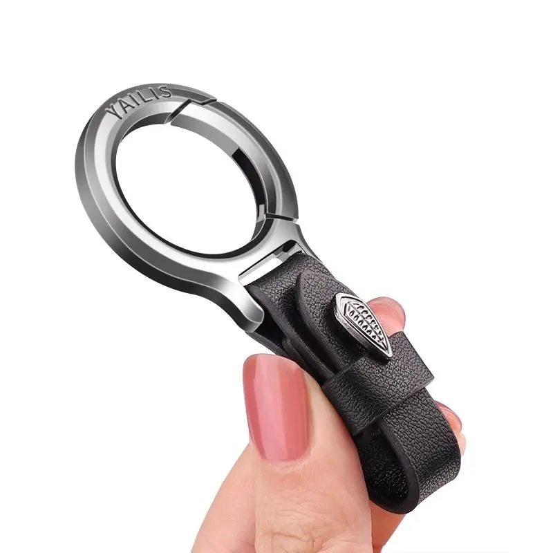 Upgraded Stylish & Anti-Lost Zinc Alloy Keychain with Leather Strap - Image 2