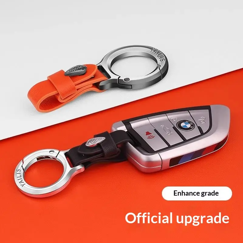 Upgraded Stylish & Anti-Lost Zinc Alloy Keychain with Leather Strap - Image 4