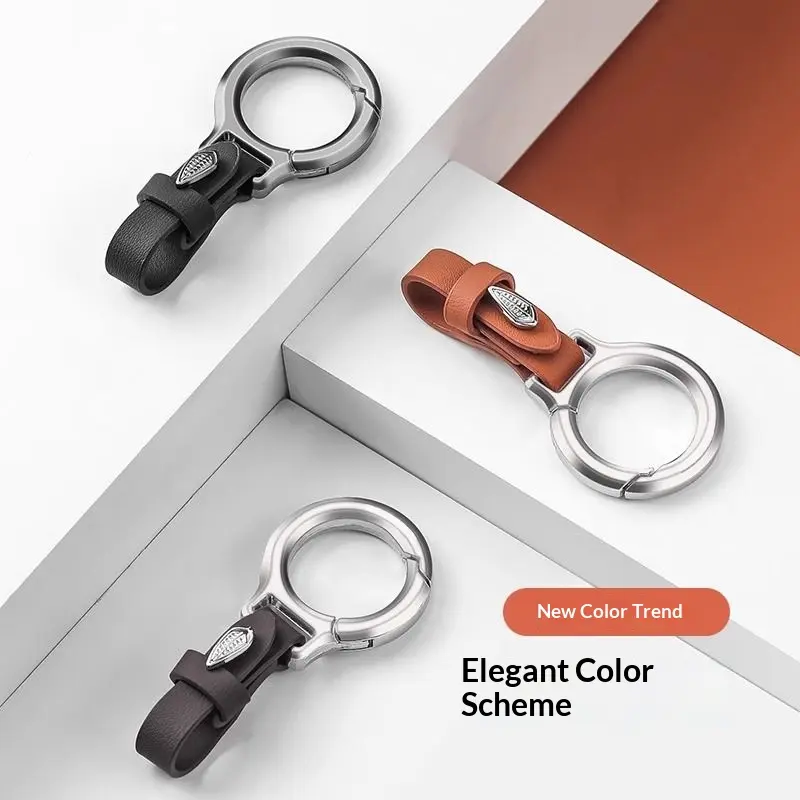 Upgraded Stylish & Anti-Lost Zinc Alloy Keychain with Leather Strap - Image 5