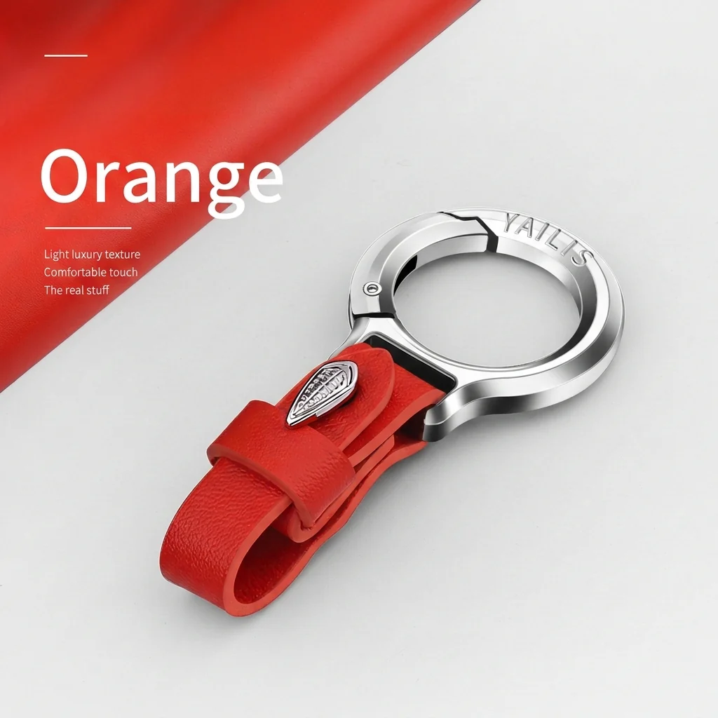 Upgraded Stylish & Anti-Lost Zinc Alloy Keychain with Leather Strap - Image 9